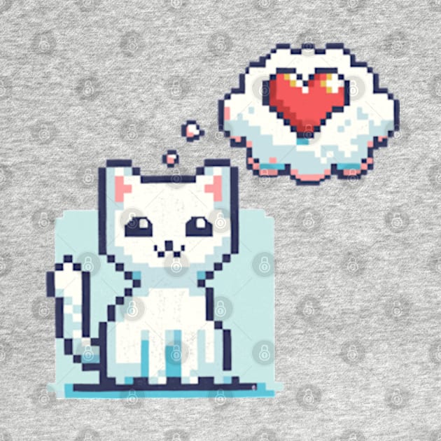 Pixel Cat with Heart Cloud by Itouchedabee